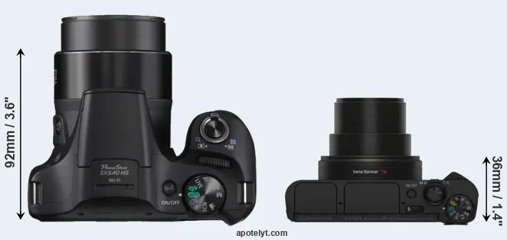 Compare SX540 versus HX80 top