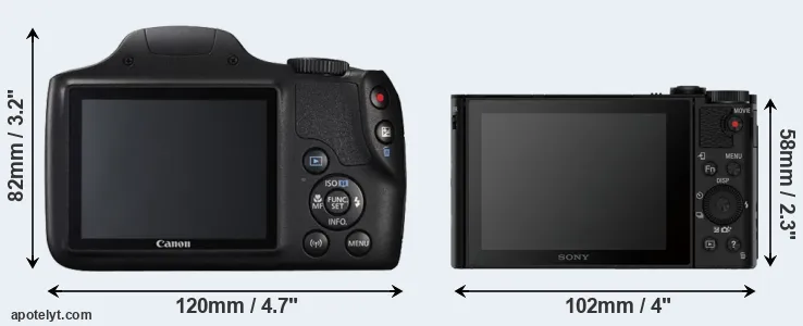 Comparison SX540 or HX90V rear
