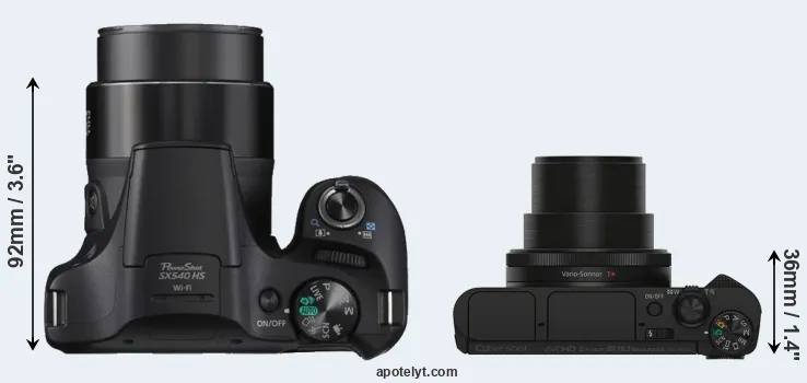 Compare SX540 versus HX90V top
