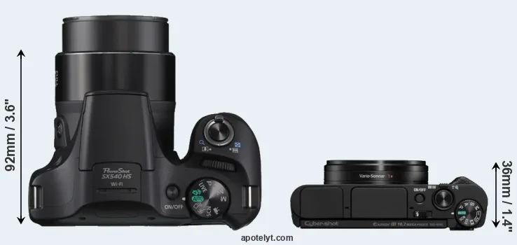 Compare SX540 versus HX95 top