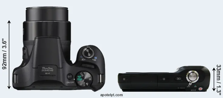 Compare SX540 versus NEX-3 top