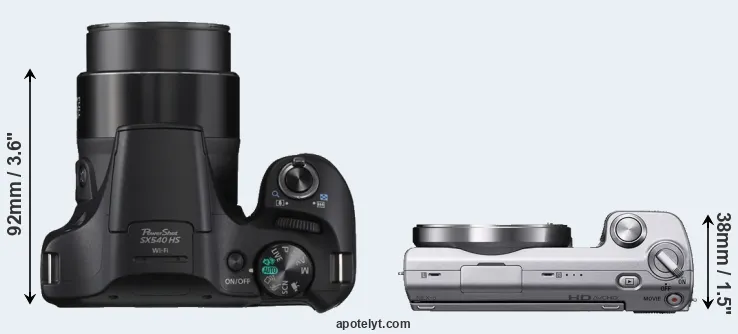 Compare SX540 versus NEX-5 top