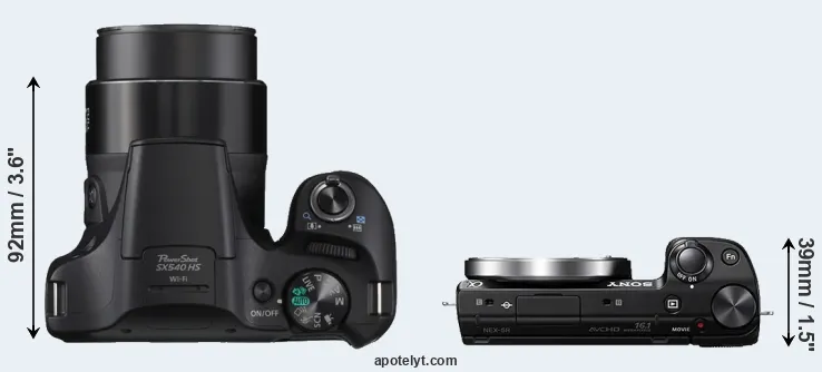 Compare SX540 versus NEX-5R top