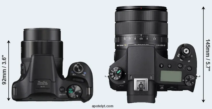 Compare SX540 versus RX10 IV top
