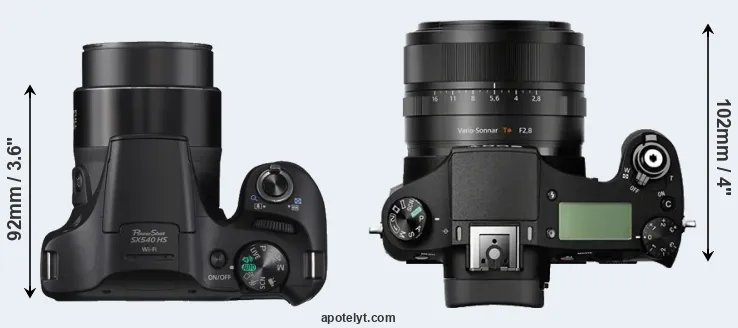 Compare SX540 versus RX10 top