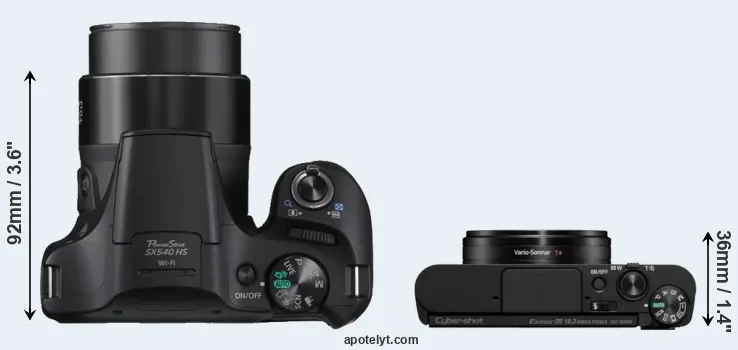 Compare SX540 versus WX800 top