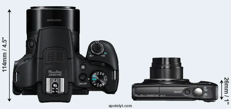 Compare SX60 versus SX600 top