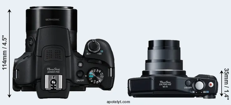 Compare SX60 versus SX700 top
