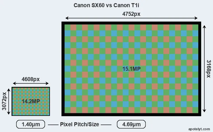 SX60 versus T1i MP