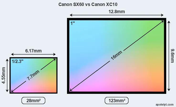 Canon SX60 and Canon XC10 sensor measures