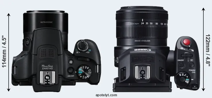 Compare SX60 versus XC10 top