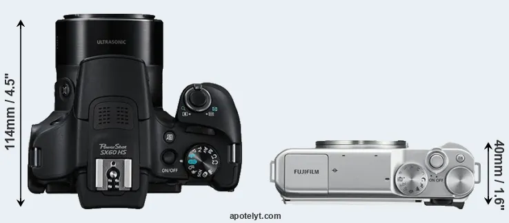 Compare SX60 versus X-A10 top