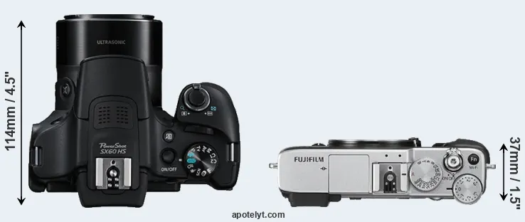 Compare SX60 versus X-E2S top