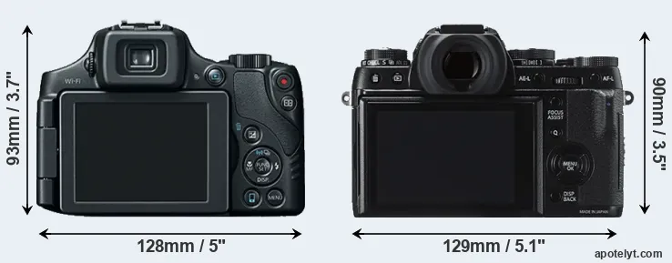 Comparison SX60 or X-T1 rear
