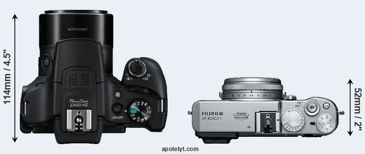 Compare SX60 versus X100T top