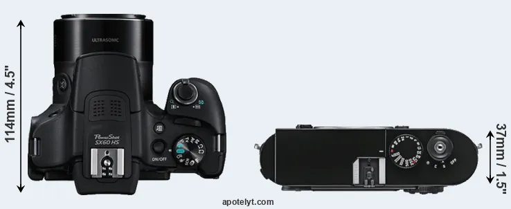 Compare SX60 versus M9 top
