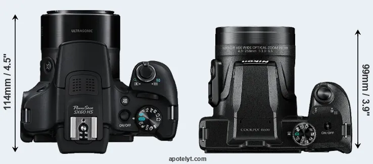 Compare SX60 versus B600 top