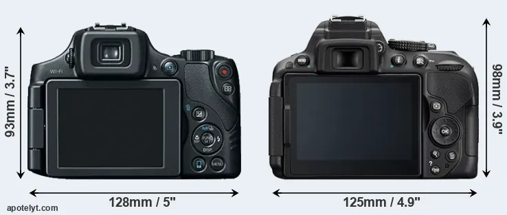 Comparison SX60 or D5300 rear