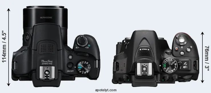 Compare SX60 versus D5300 top