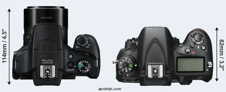 Compare SX60 versus D600 top