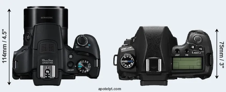 Compare SX60 versus E-30 top