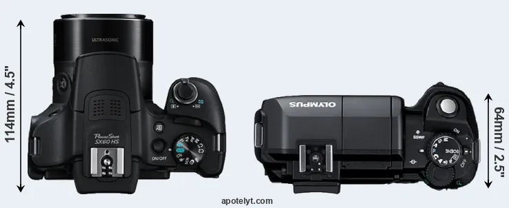 Compare SX60 versus E-300 top