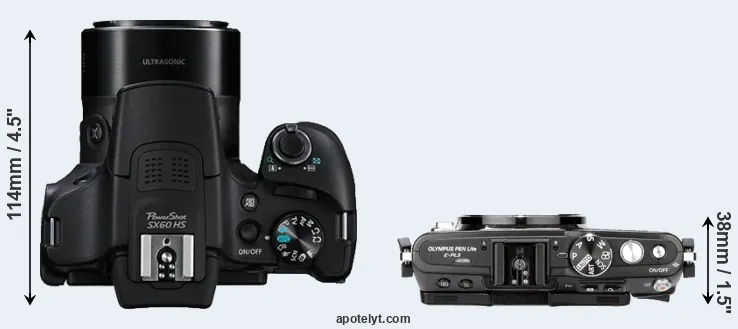 Compare SX60 versus E-PL5 top
