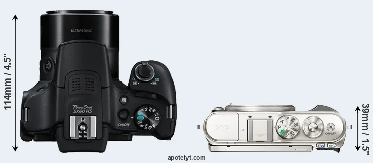 Compare SX60 versus E-PL9 top
