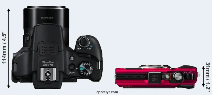 Compare SX60 versus TG-4 top