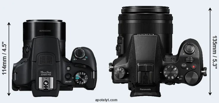 Compare SX60 versus FZ2000 top