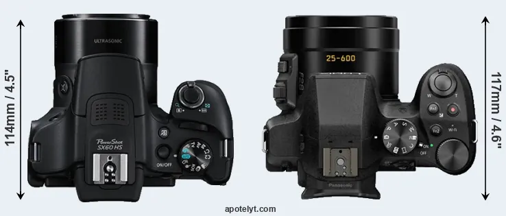 Compare SX60 versus FZ330 top