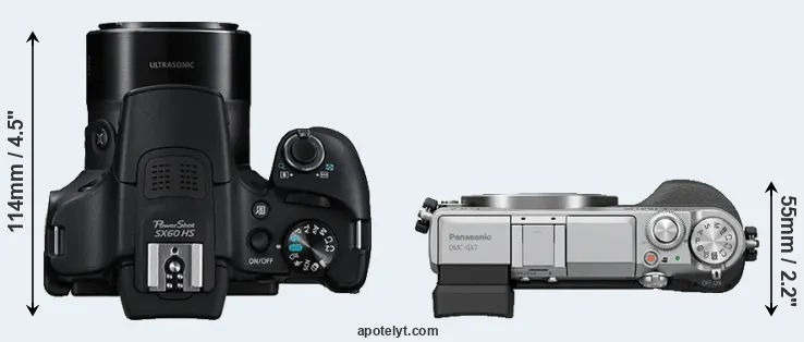Compare SX60 versus GX7 top