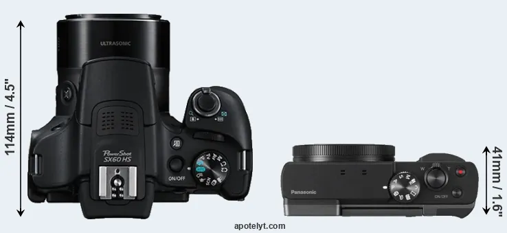 Compare SX60 versus TZ90 top