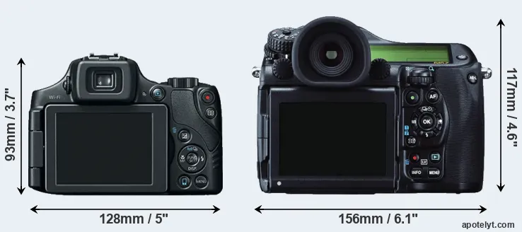Comparison SX60 or 645Z rear