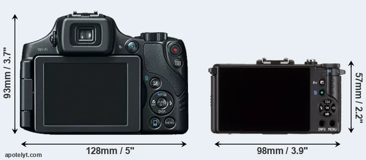 Comparison SX60 or Pentax Q rear