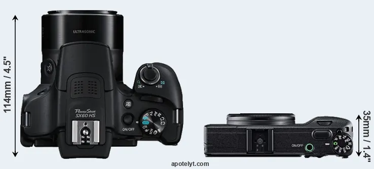 Compare SX60 versus GR top