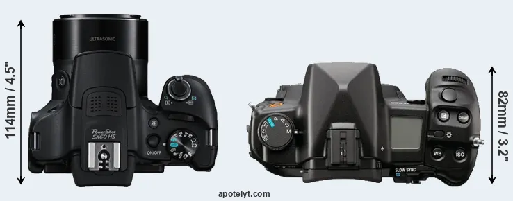 Compare SX60 versus A900 top