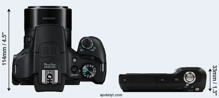 Compare SX60 versus NEX-3 top
