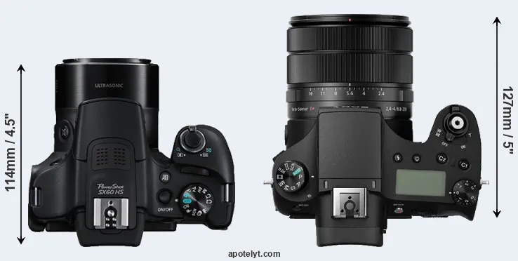 Compare SX60 versus RX10 III top