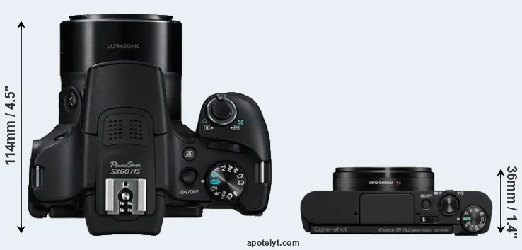 Compare SX60 versus WX800 top