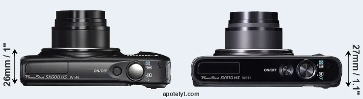 Compare SX600 versus SX610 top
