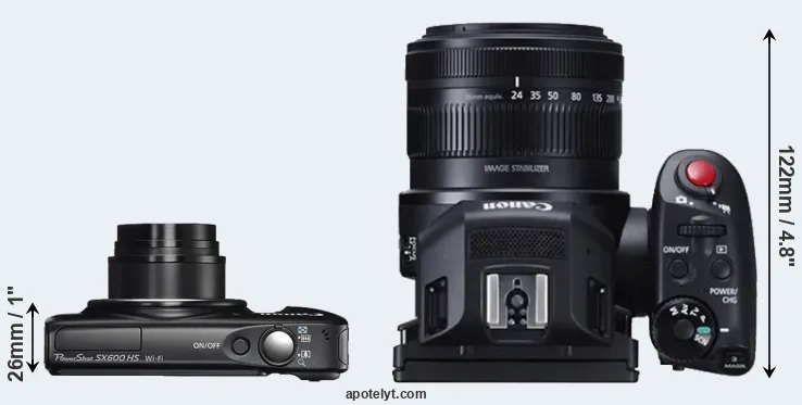 Compare SX600 versus XC10 top