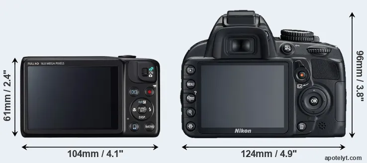 Comparison SX600 or D3100 rear