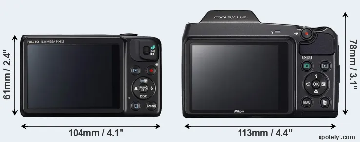 Comparison SX600 or L840 rear
