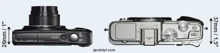 Compare SX600 versus E-P5 top