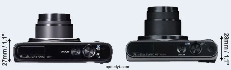 Compare SX610 versus SX620 top