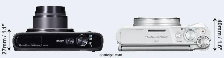 Compare SX610 versus SX730 top