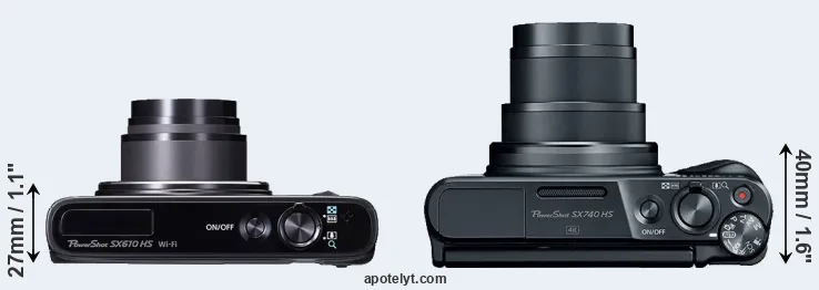 Compare SX610 versus SX740 top