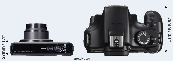 Compare SX610 versus T3 top