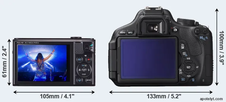 Comparison SX610 or T3i rear